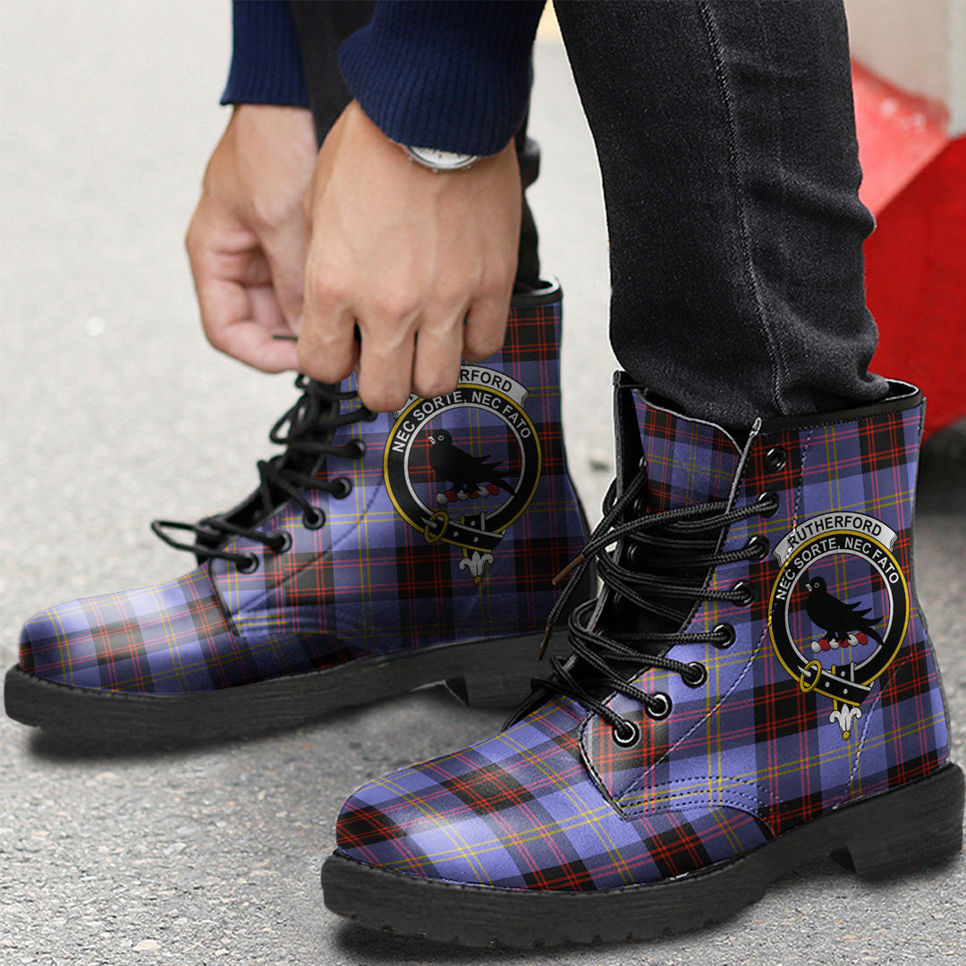 Rutherford Tartan Crest Leather Boots