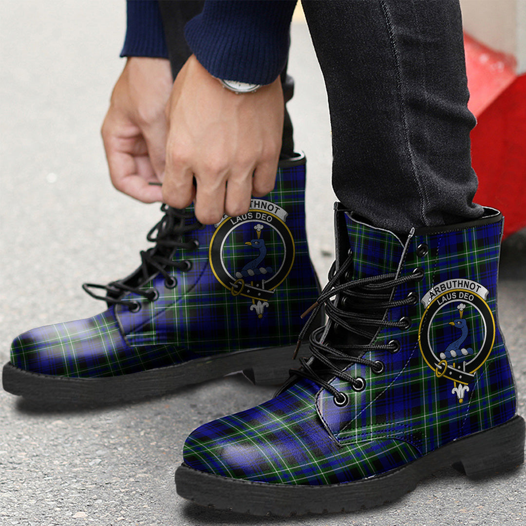 Arbuthnot Modern Tartan Crest Leather Boots