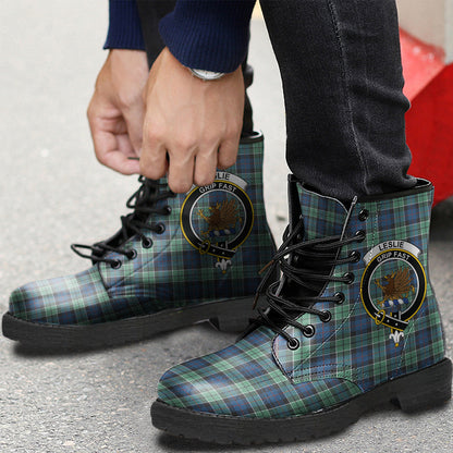 Leslie Hunting Ancient Tartan Crest Leather Boots