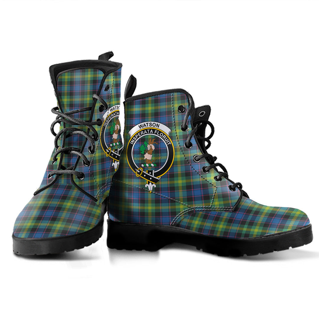 Watson Ancient Tartan Crest Leather Boots