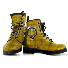 Houston Tartan Crest Leather Boots