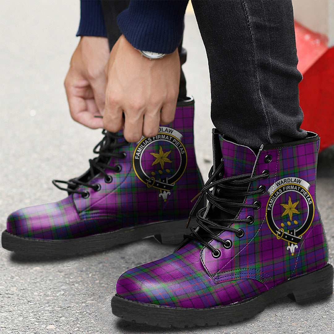 Wardlaw Modern Tartan Crest Leather Boots