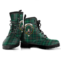Ross Hunting Modern Tartan Crest Leather Boots
