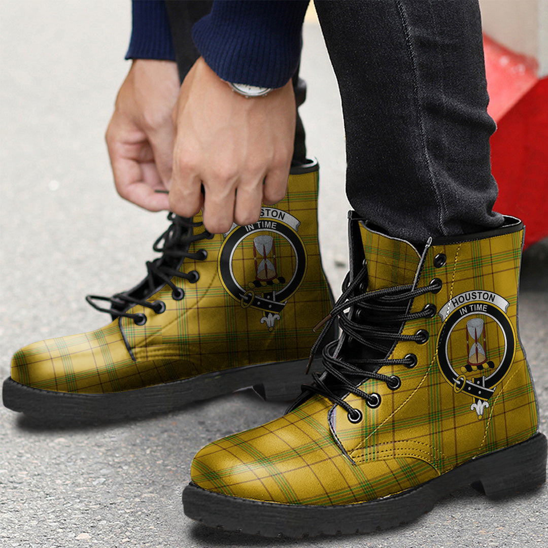 Houston Tartan Crest Leather Boots