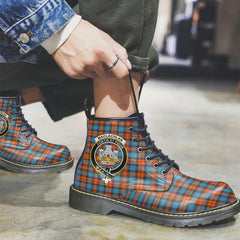 MacLachlan Ancient Tartan Crest Leather Boots