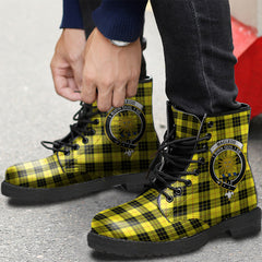 MacLeod of Lewis Modern Tartan Crest Leather Boots