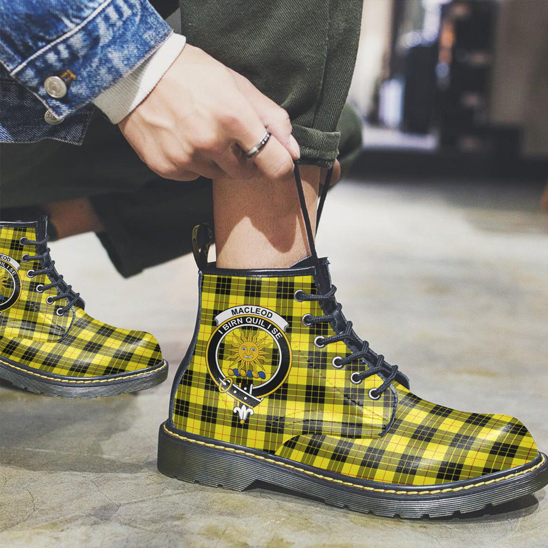 MacLeod of Lewis Modern Tartan Crest Leather Boots
