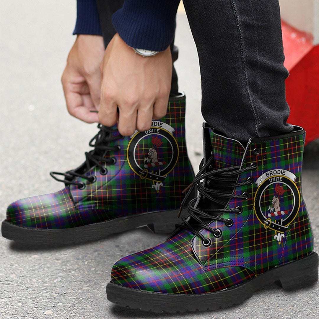 Brodie Hunting Modern Tartan Crest Leather Boots