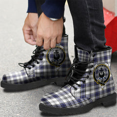 Hannay Modern Tartan Crest Leather Boots