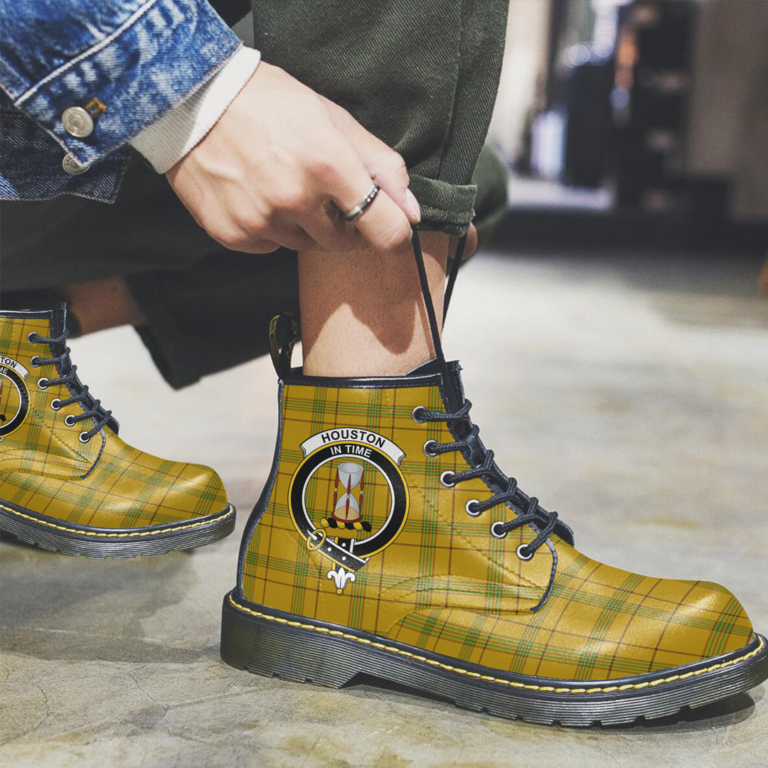 Houston Tartan Crest Leather Boots