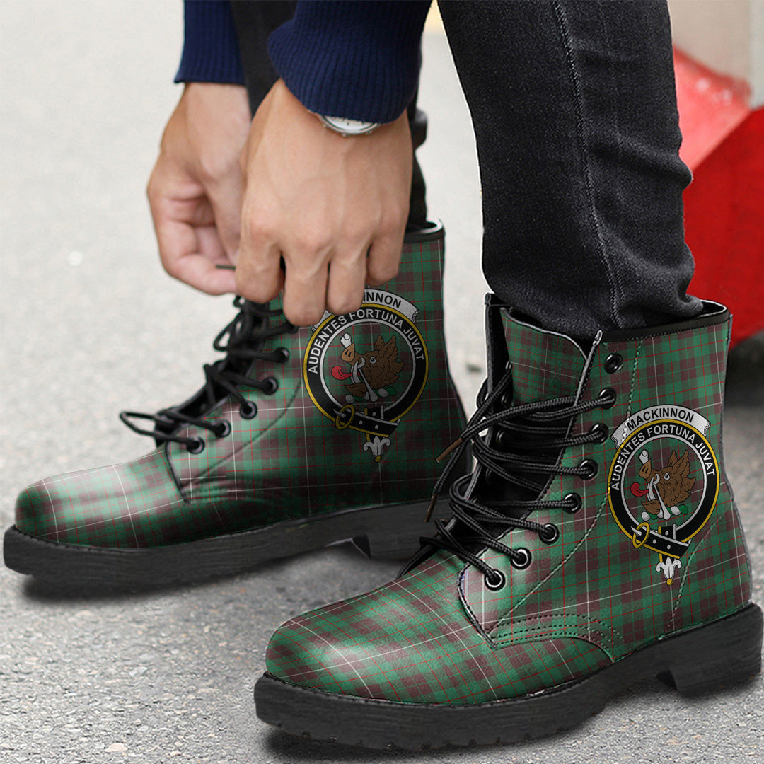 MacKinnon Hunting Ancient Tartan Crest Leather Boots