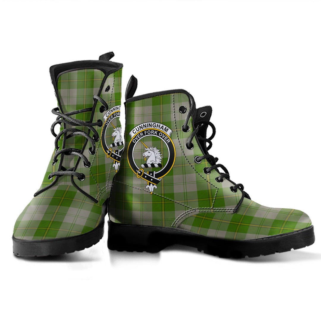 Cunningham Dress Green Dancers Tartan Crest Leather Boots