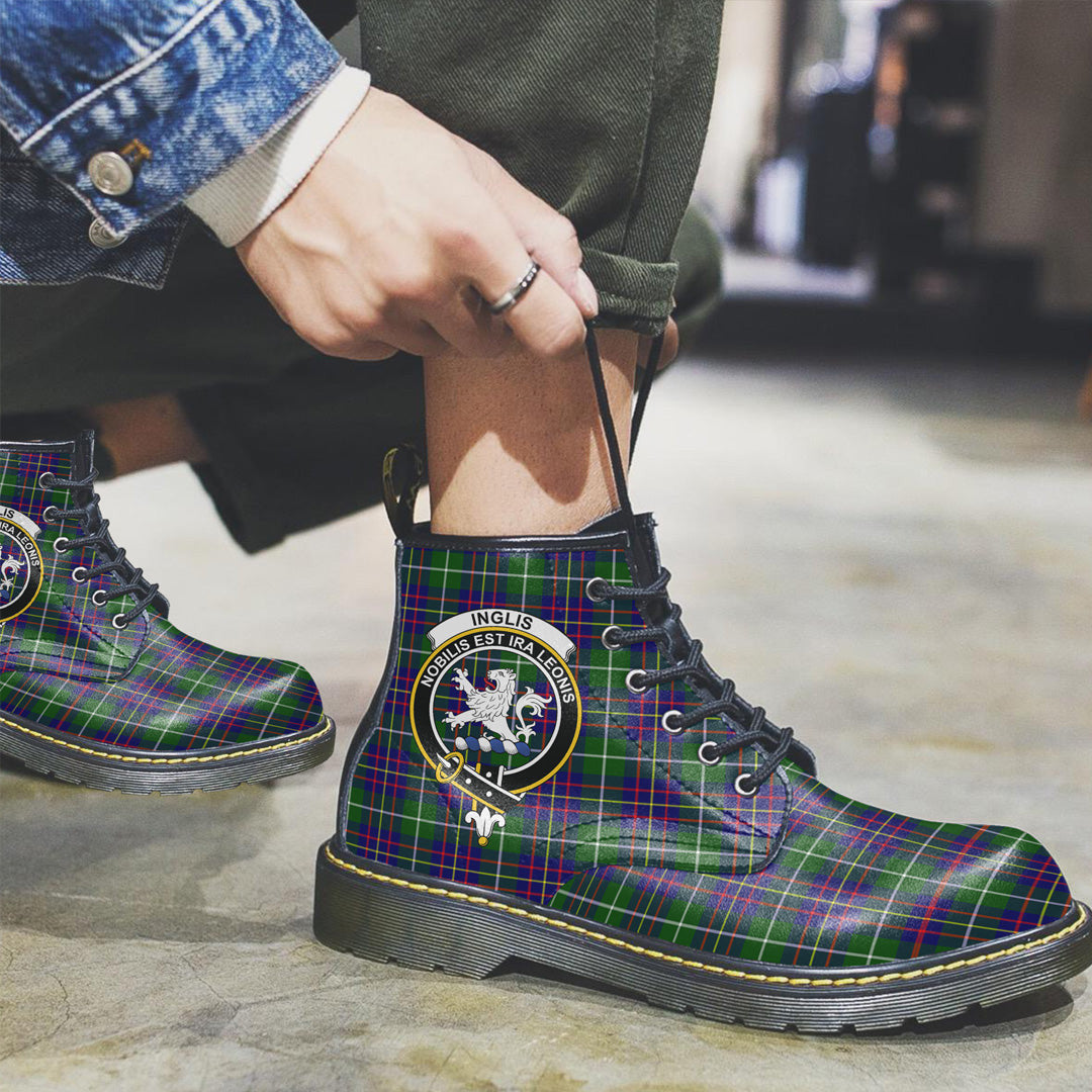 Inglis Modern Tartan Crest Leather Boots