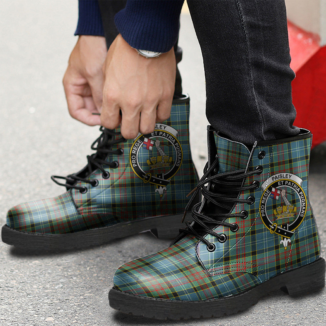 Paisley District Tartan Crest Leather Boots