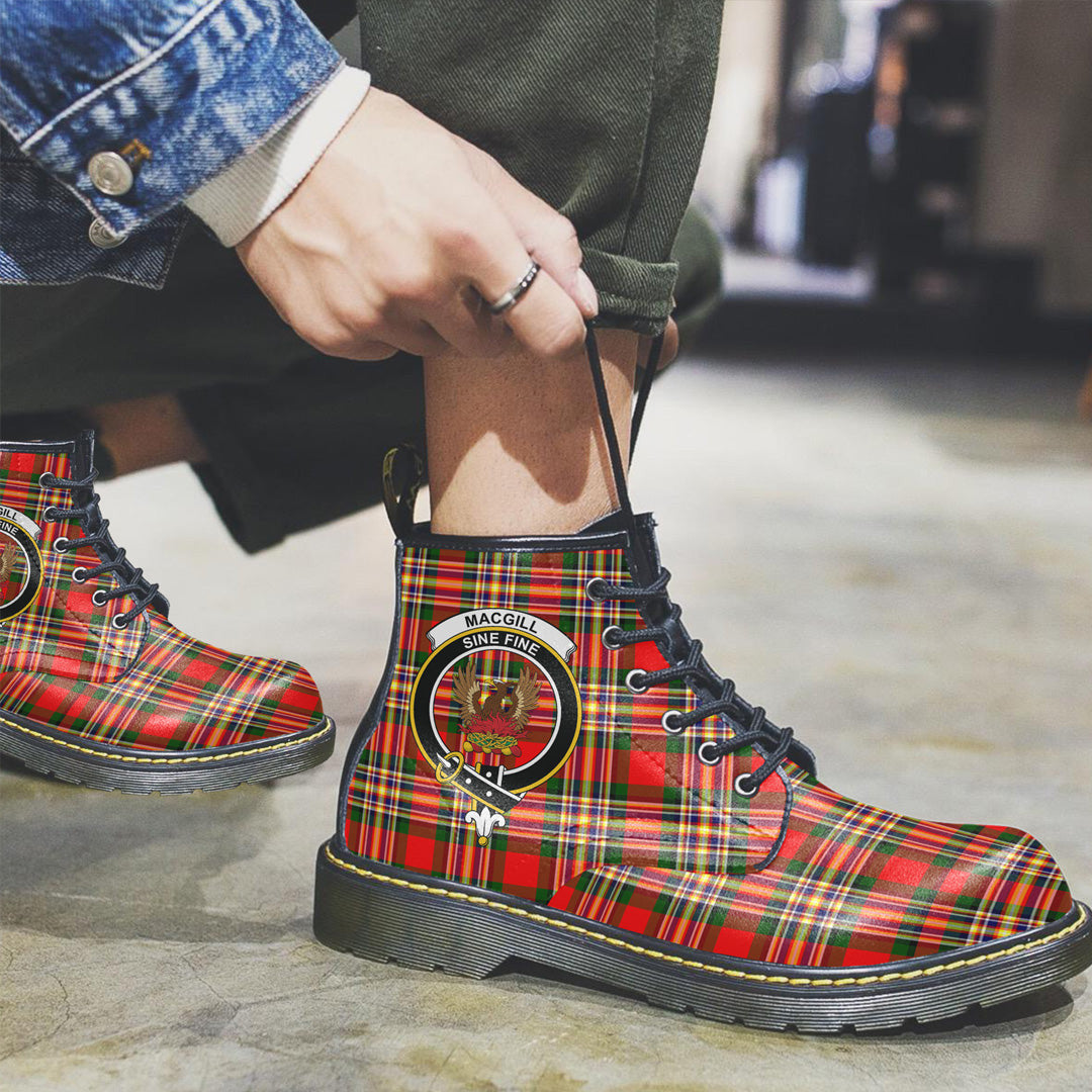 MacGill Modern Tartan Crest Leather Boots