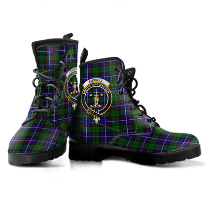 Russell Modern Tartan Crest Leather Boots