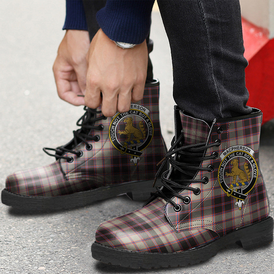 MacPherson Hunting Ancient Tartan Crest Leather Boots