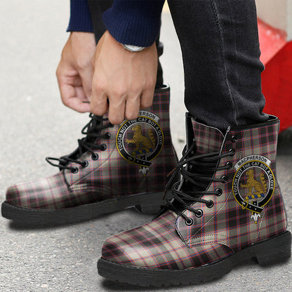 MacPherson Hunting Ancient Tartan Crest Leather Boots