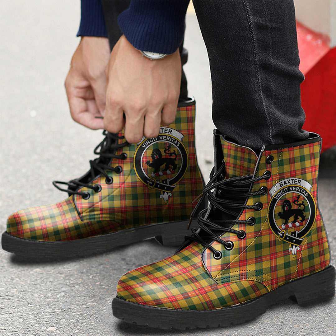 Baxter Tartan Crest Leather Boots