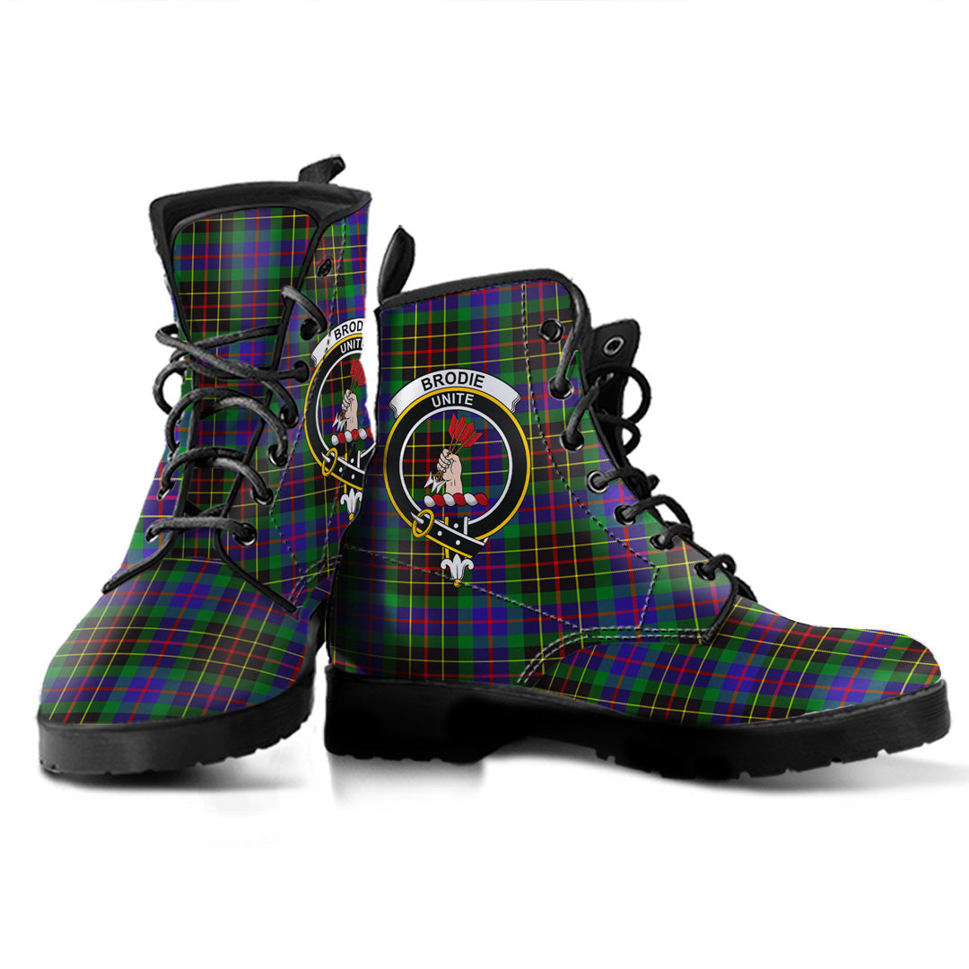 Brodie Hunting Modern Tartan Crest Leather Boots