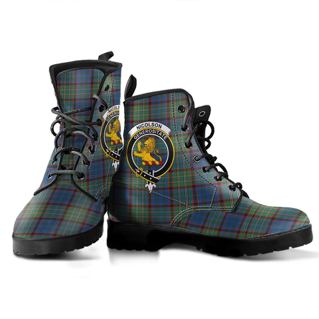 Nicolson Hunting Ancient Tartan Crest Leather Boots