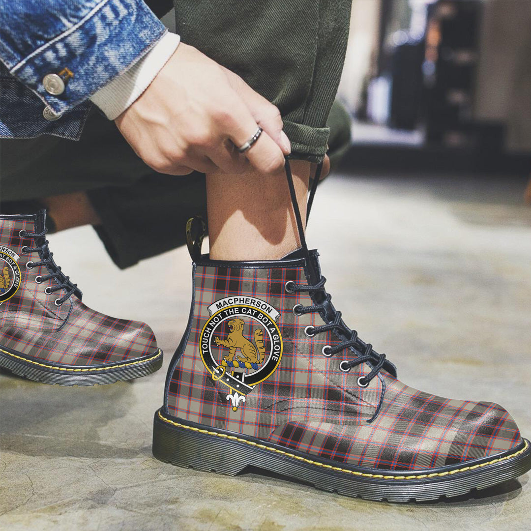 MacPherson Hunting Ancient Tartan Crest Leather Boots