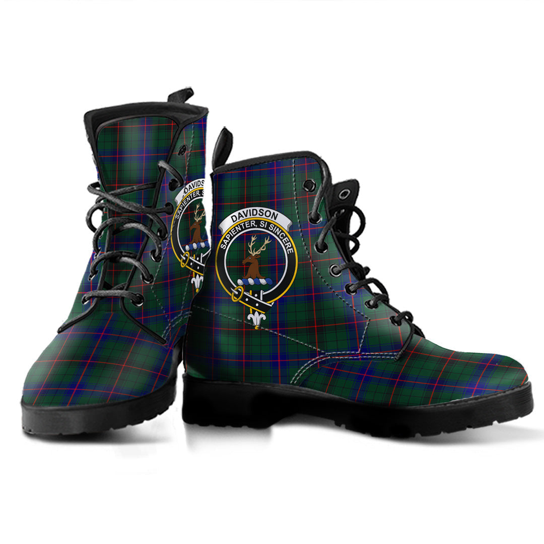 Davidson Modern Tartan Crest Leather Boots