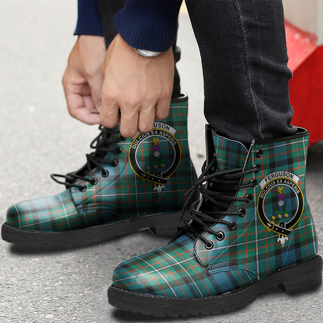 FERGUSON ANCIENT Tartan Crest Leather Boots