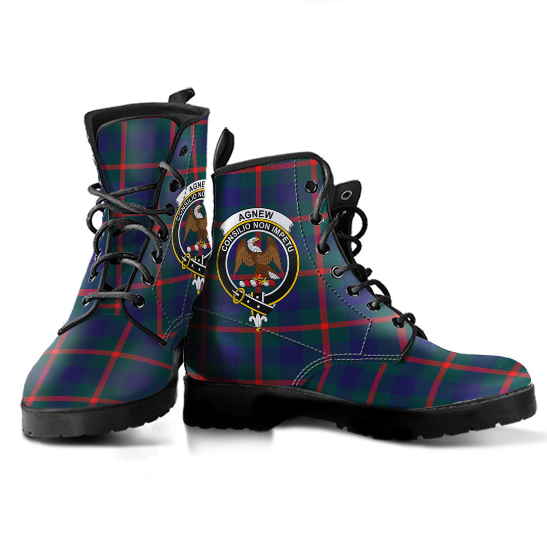 Agnew Modern Tartan Crest Leather Boots