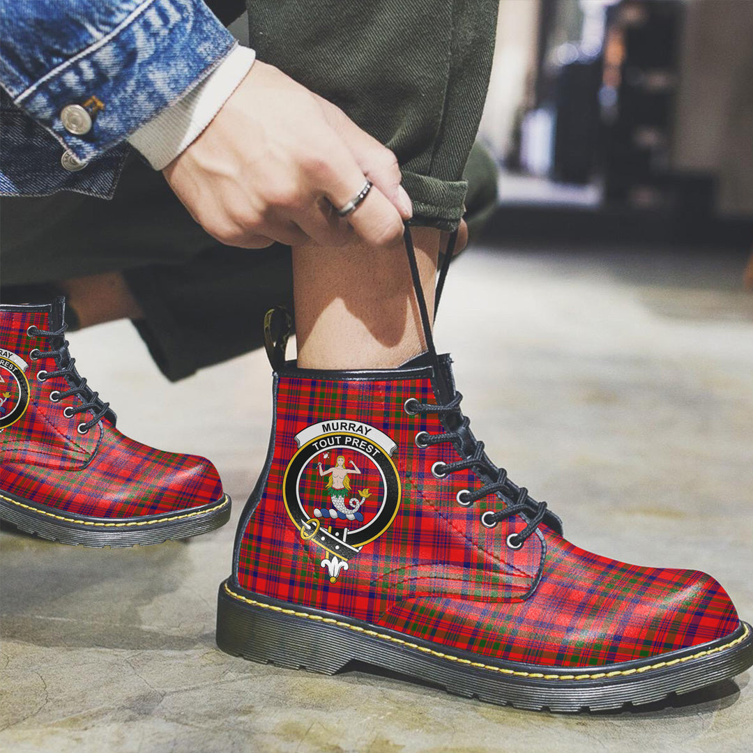 Murray of Tulloch Modern Tartan Crest Leather Boots