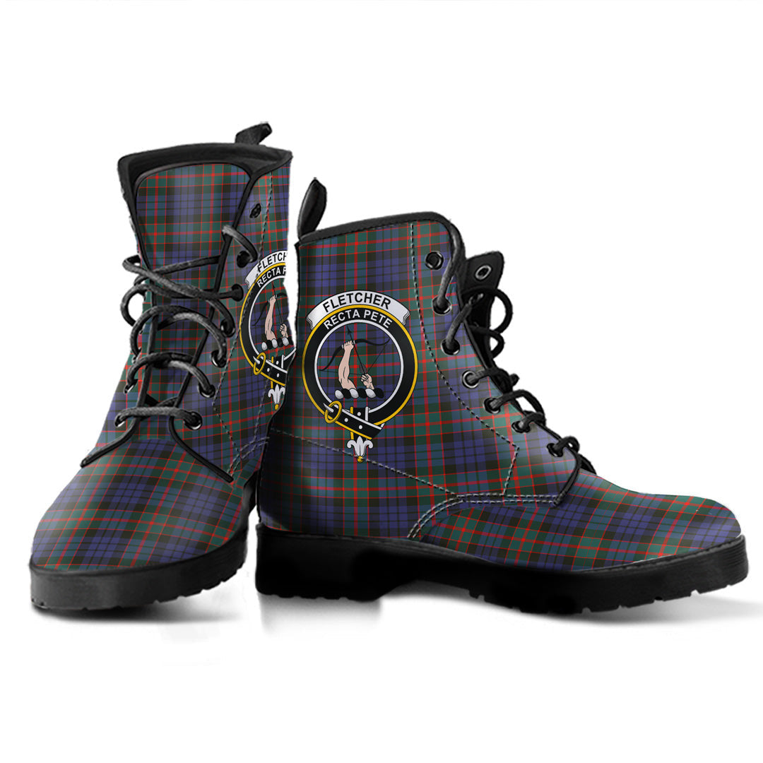 Fletcher of Dunans Tartan Crest Leather Boots