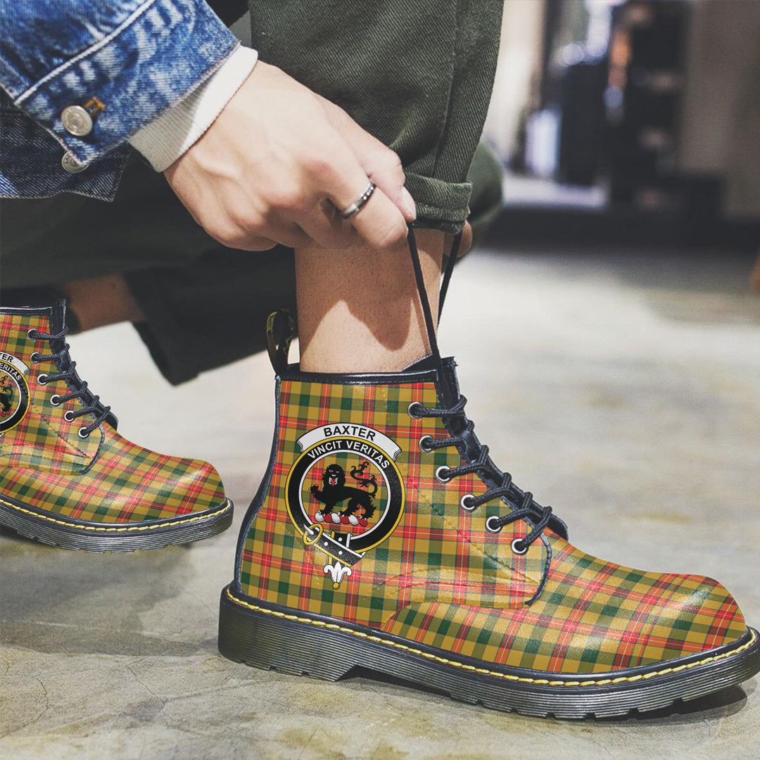 Baxter Tartan Crest Leather Boots