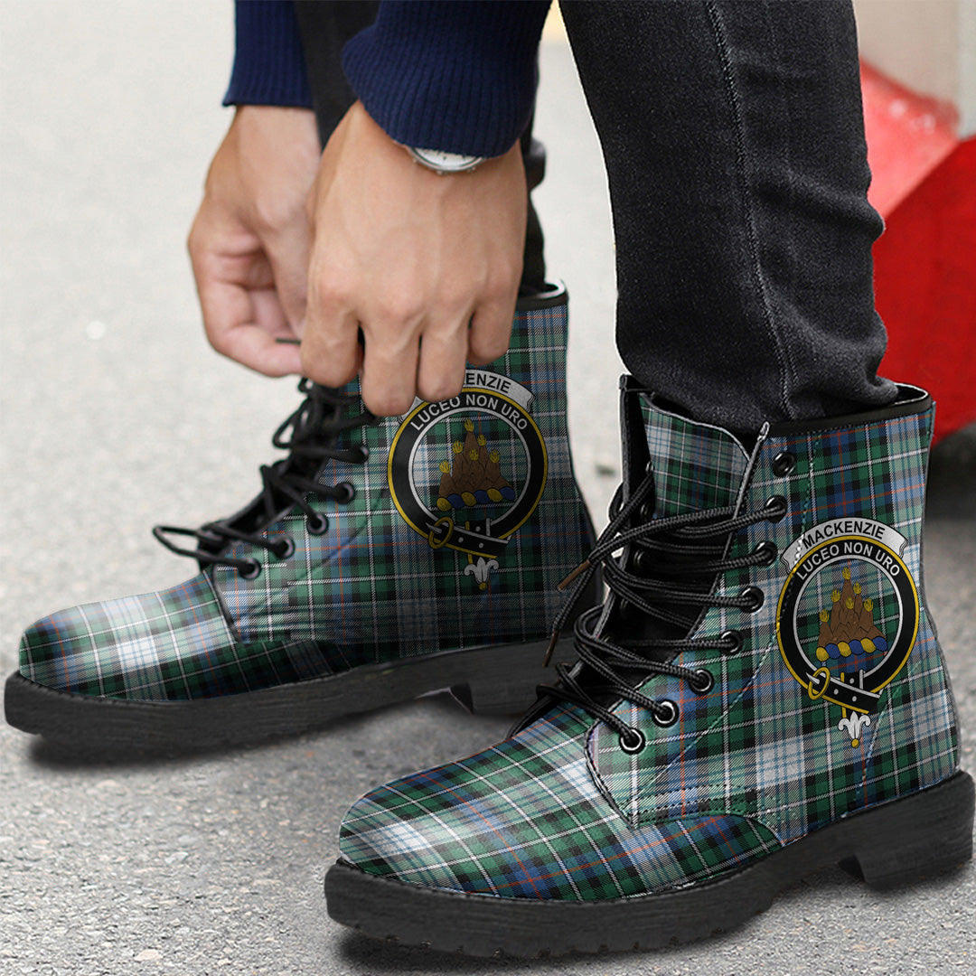 MacKenzie Dress Ancient Tartan Crest Leather Boots