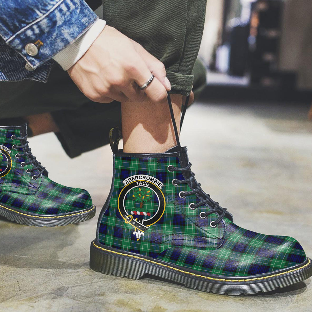 Abercrombie Tartan Crest Leather Boots