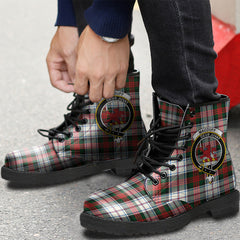 MacDuff Dress Modern Tartan Crest Leather Boots