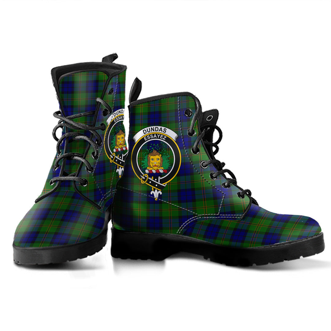 Dundas Modern Tartan Crest Leather Boots