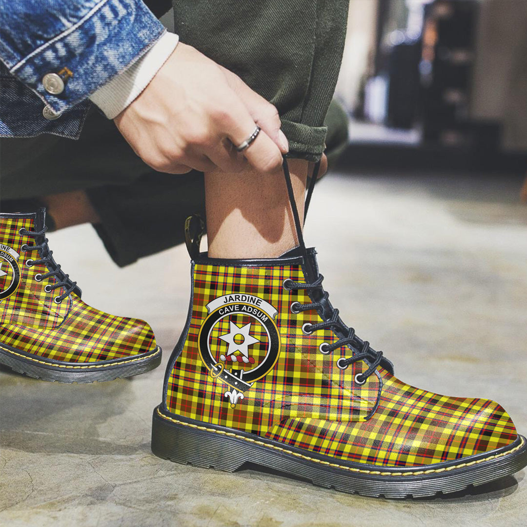 Jardine Tartan Crest Leather Boots