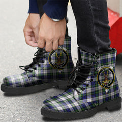 Gordon Dress Modern Tartan Crest Leather Boots