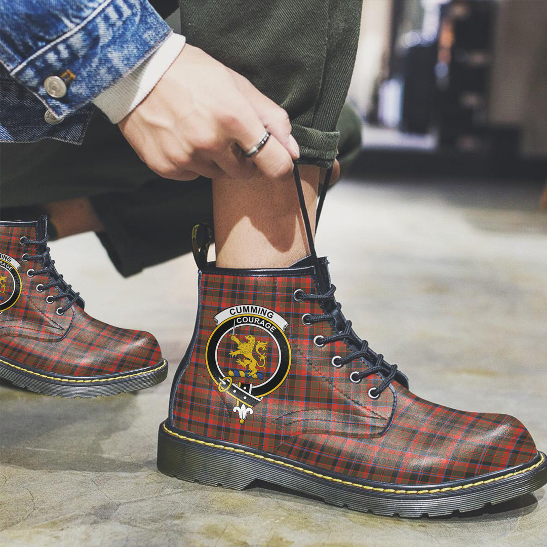 Cumming Hunting Weathered Tartan Crest Leather Boots