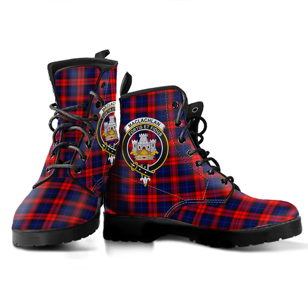 MacLachlan Modern Tartan Crest Leather Boots