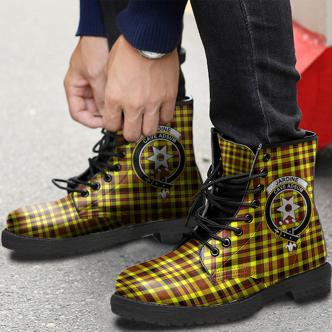 Jardine Tartan Crest Leather Boots