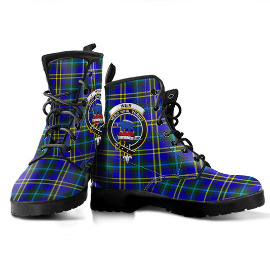 Weir Modern Tartan Crest Leather Boots