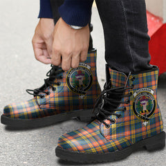 Buchanan Ancient Tartan Crest Leather Boots