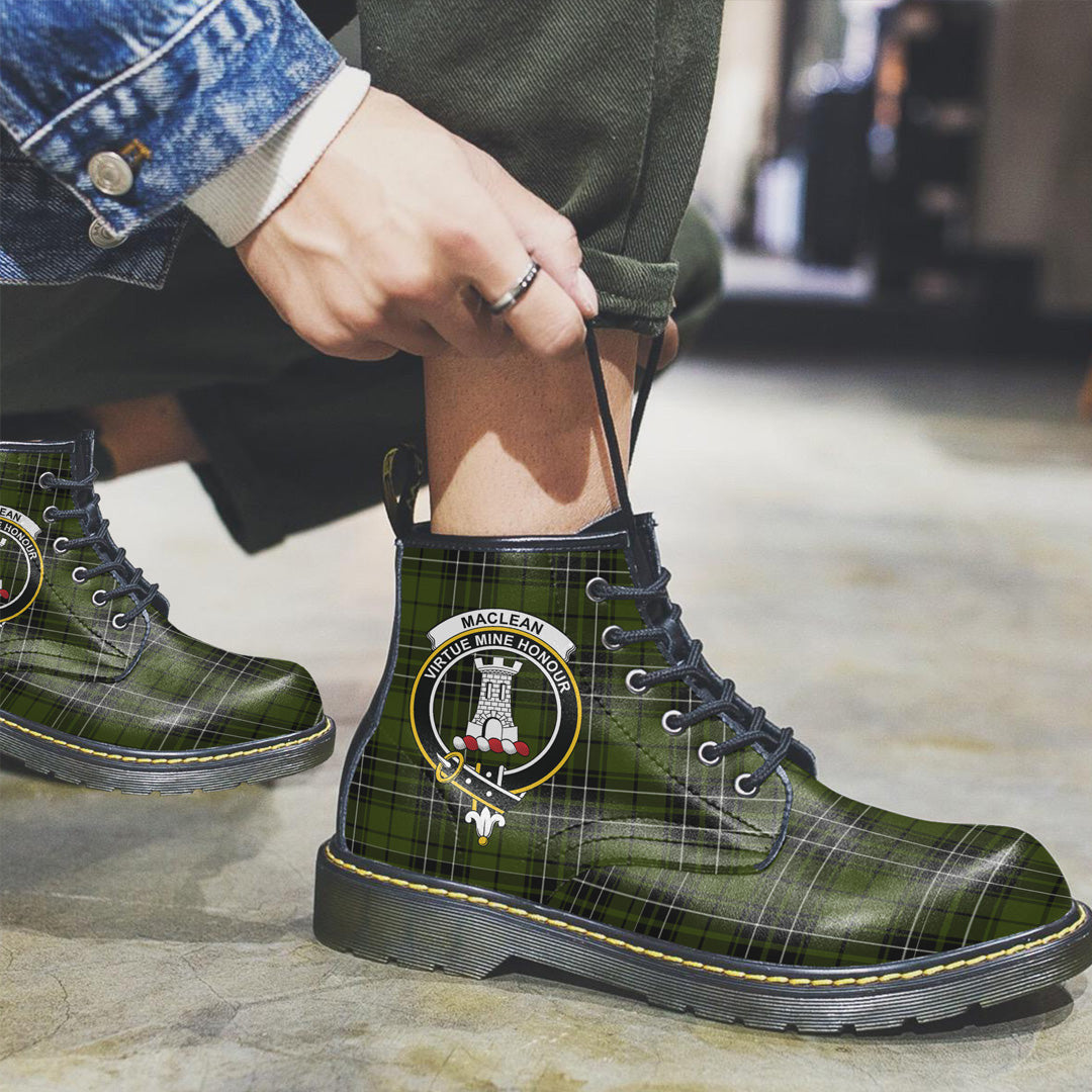 MacLean Hunting Tartan Crest Leather Boots