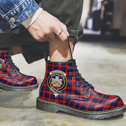 MacLachlan Modern Tartan Crest Leather Boots