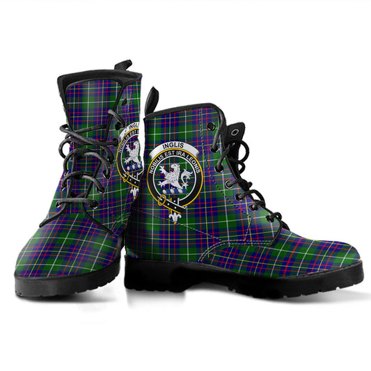 Inglis Modern Tartan Crest Leather Boots