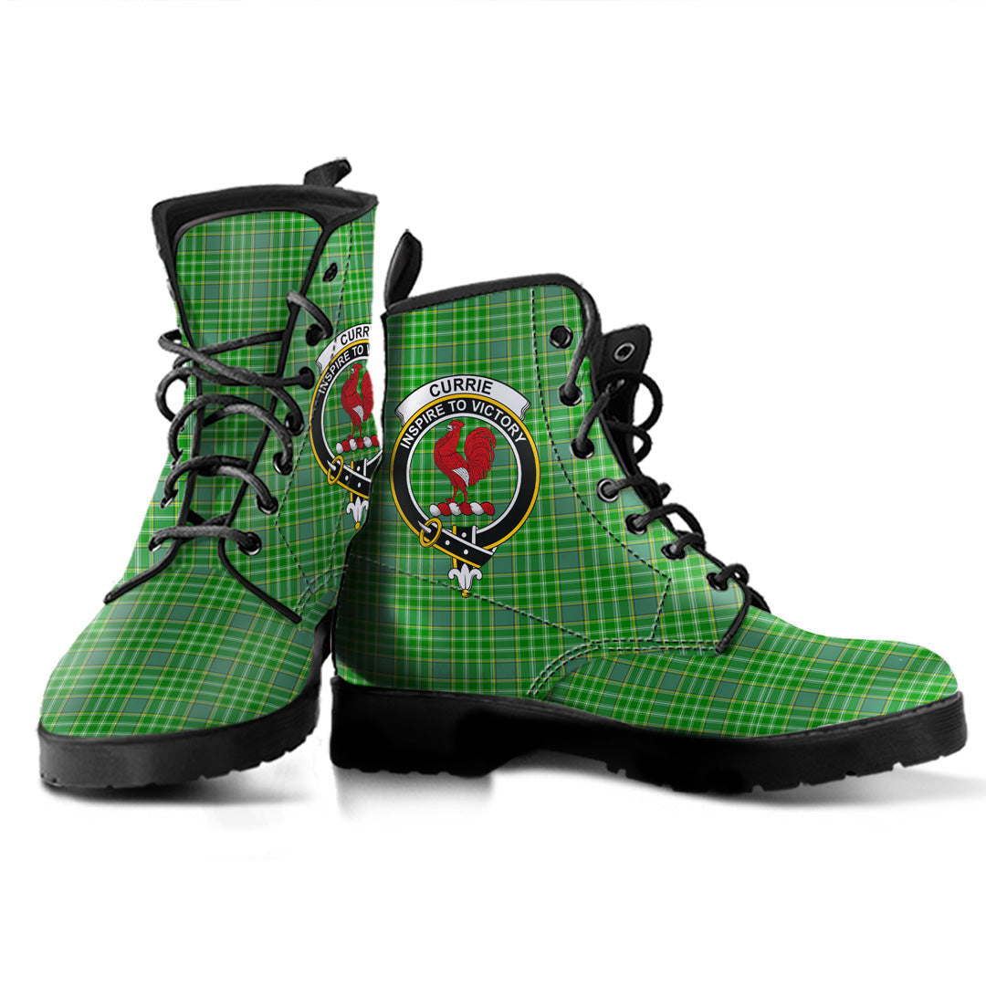 Currie Tartan Crest Leather Boots