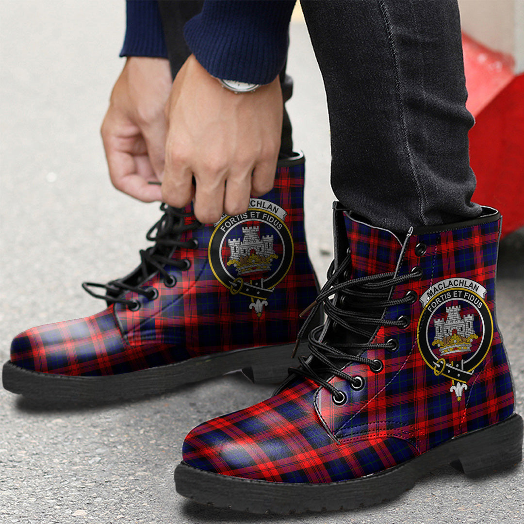 MacLachlan Modern Tartan Crest Leather Boots