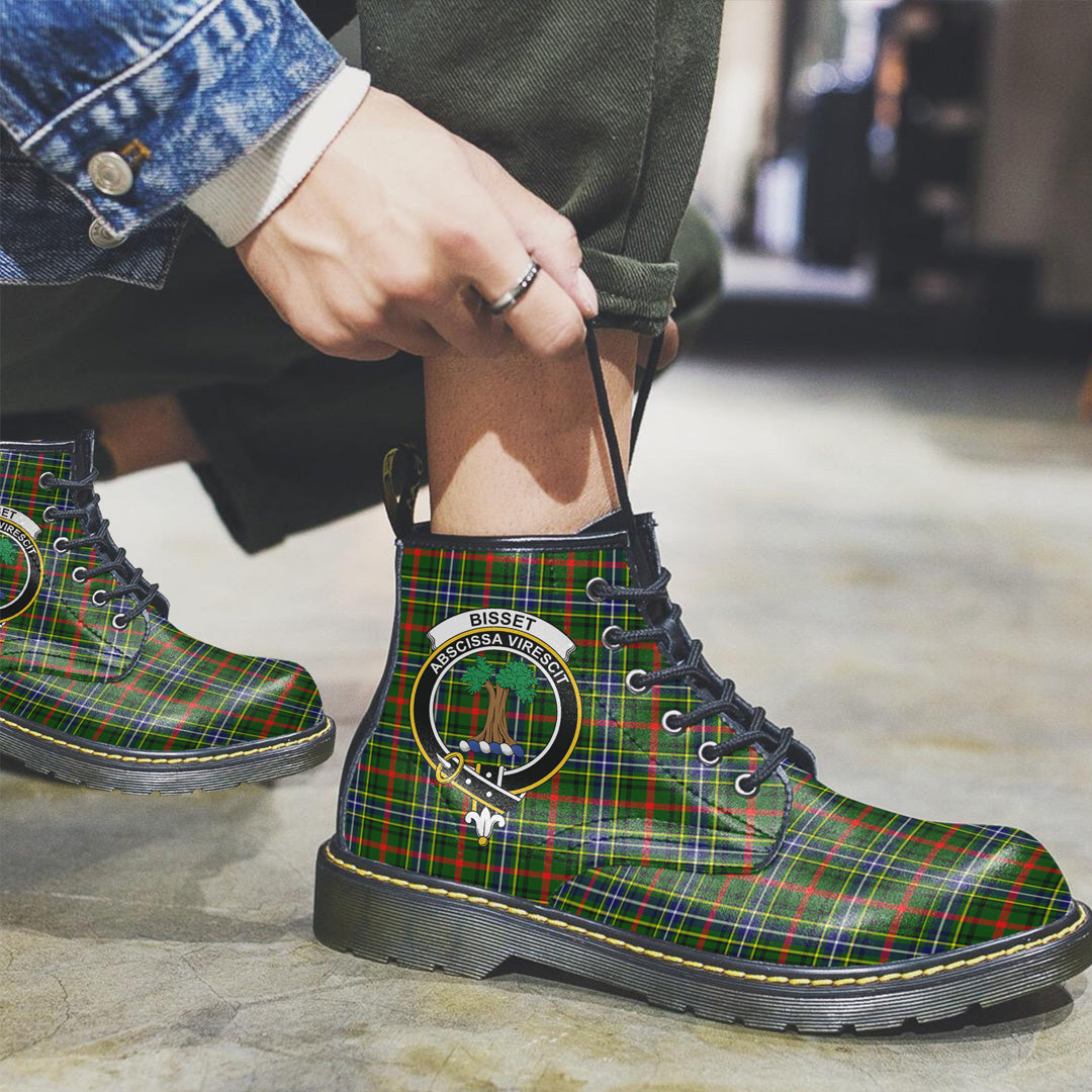 Bisset Tartan Crest Leather Boots