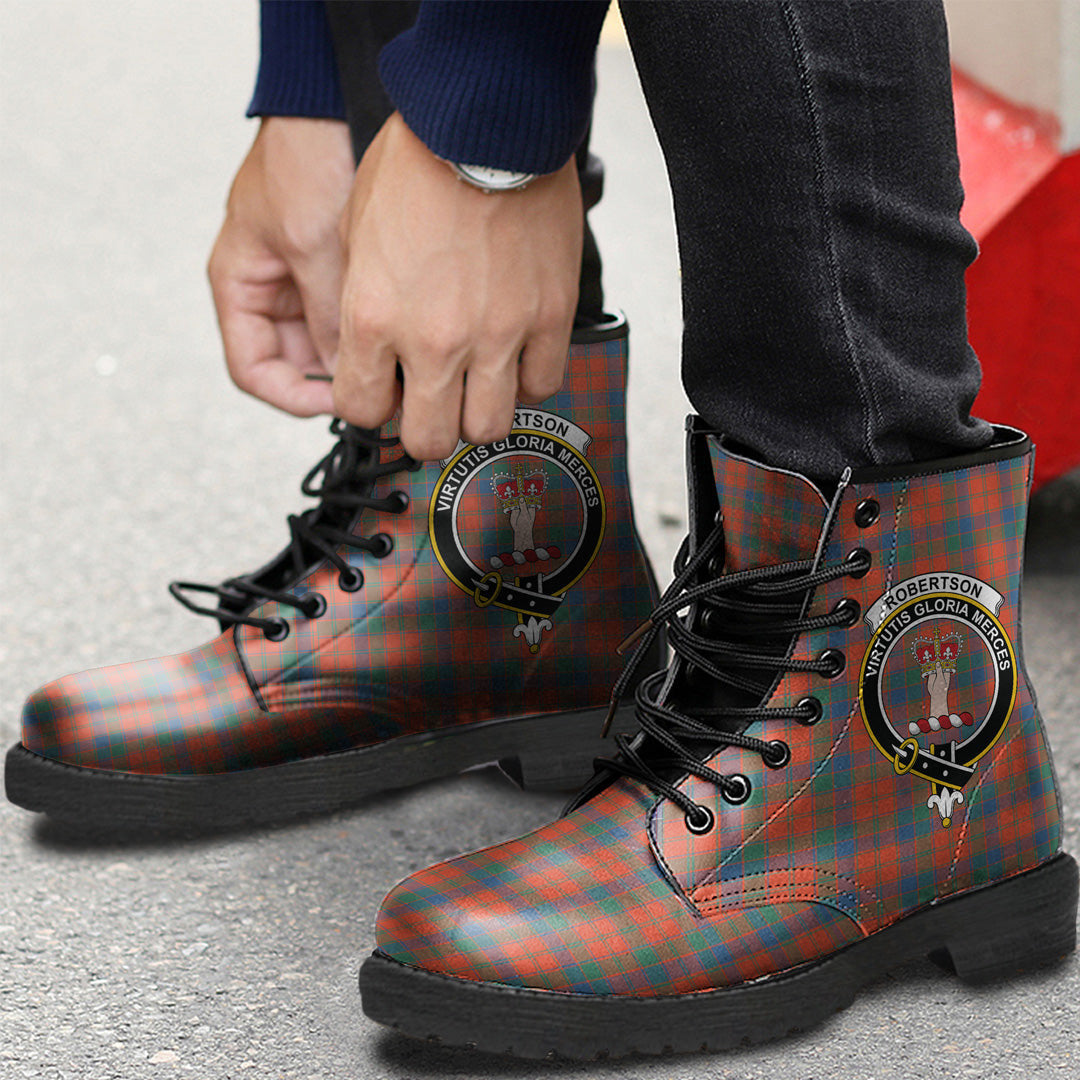 Robertson Ancient Tartan Crest Leather Boots